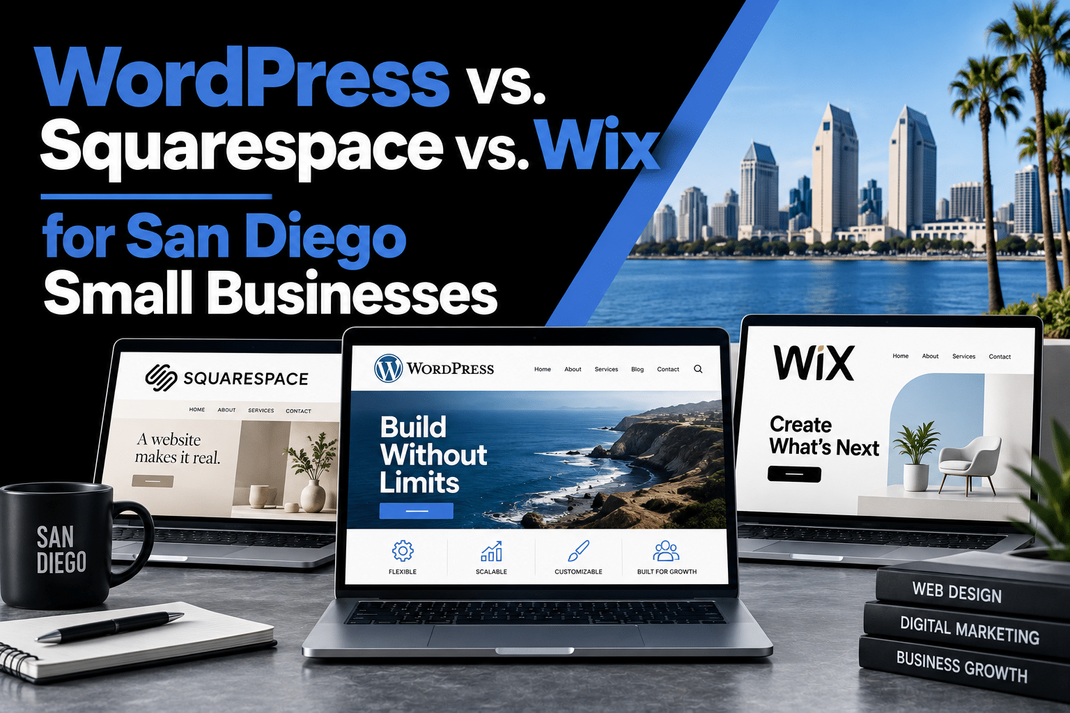 WordPress vs. Squarespace vs. Wix for San Diego Small Businesses
